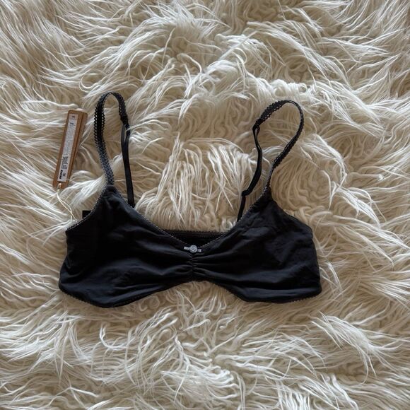 Skims Fits Everybody Picot Skimpy Scoop Bralette Ash Contrast Size Medium - Picture 1 of 9